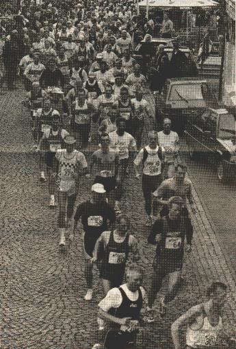 De start van de eerste marathon in 1998